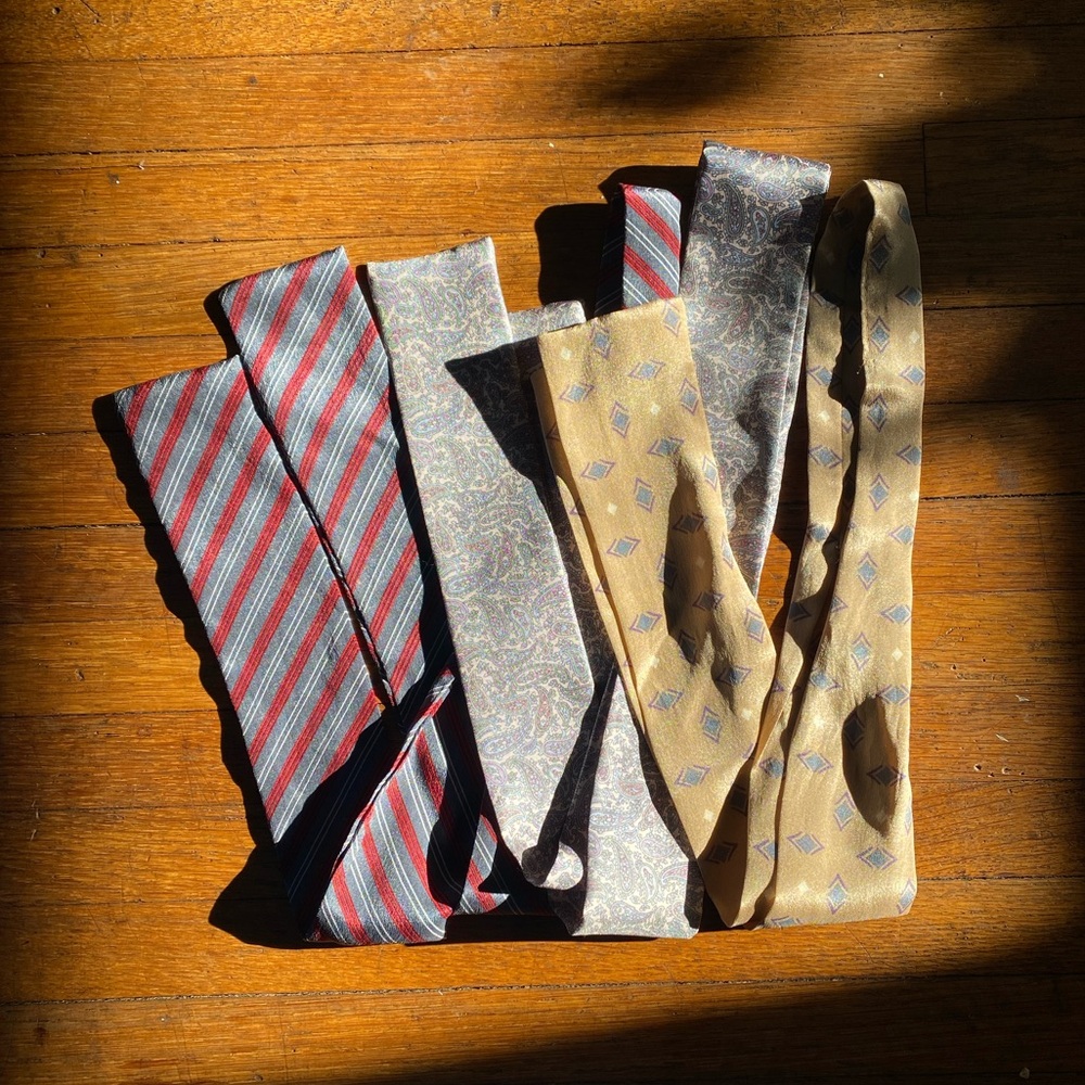 Lot of 3 Skinny Silk Scarves